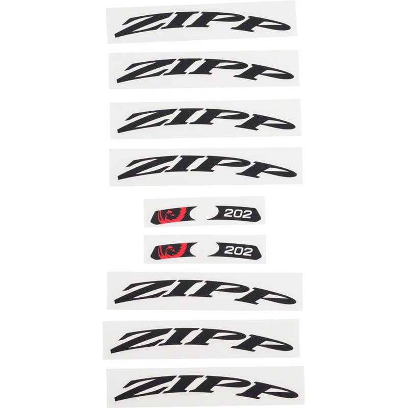 Zipp Decal Set – 202 Matte Black Logo Complete for One Wheel