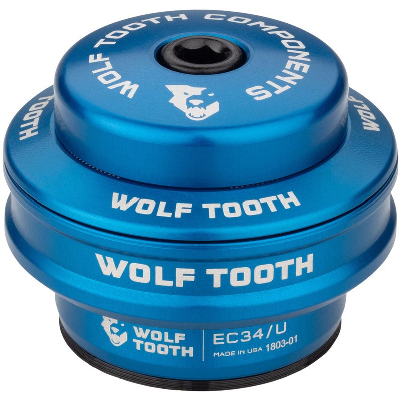 Wolf Tooth Premium Headset – EC34/28.6 Upper, 16mm Stack, Blue