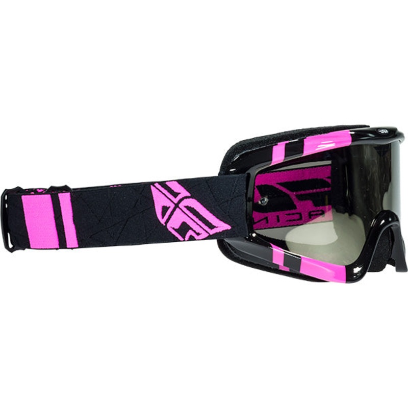Fly Racing Zone Goggle-Adult-Black/Pink-Chrome/Smoke Lens