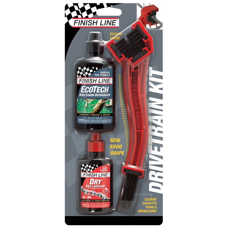 Finish Line Starter Kit 1-2-3 Includes Grunge Brush 4oz DRY Chain Lubricant 4oz EcoTech Degreaser