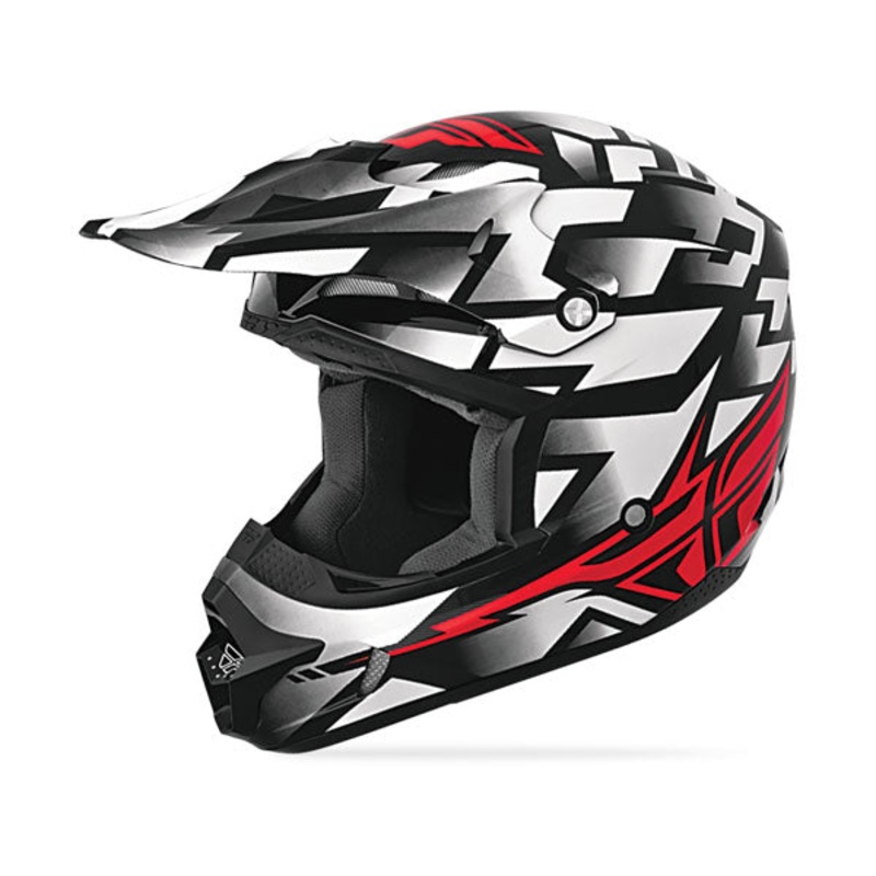 Fly Racing 2014 Kinetic Block Helmet-White/Red