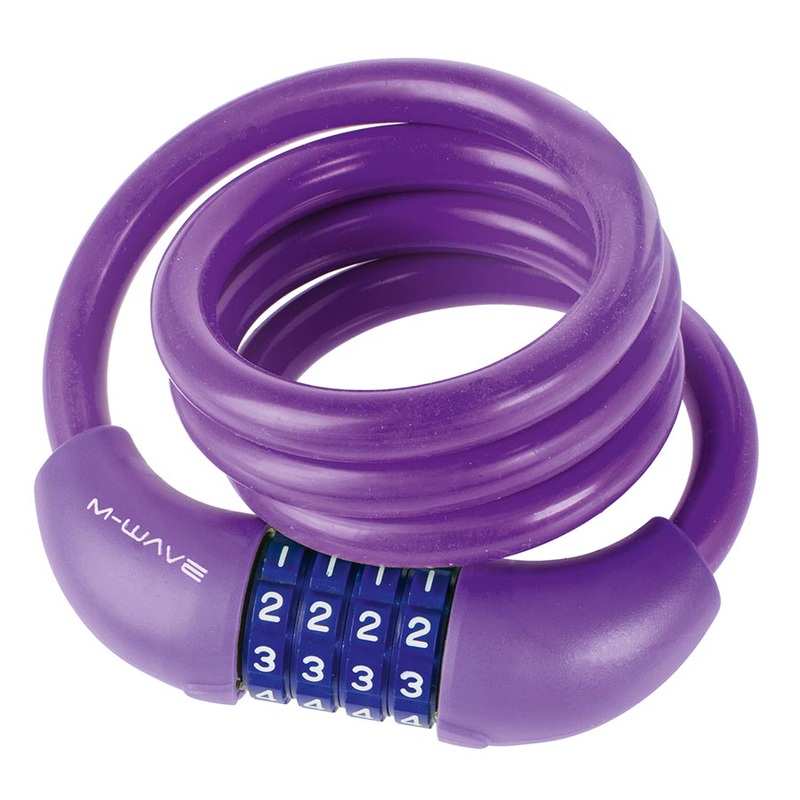 M-Wave DS 12.10 Cable lock Combination 12mm 12x1000mm Purple