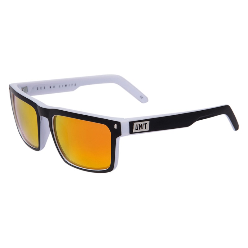 Unit Primer Polarised Sunglasses – Matt Black-White-Orange Mirror