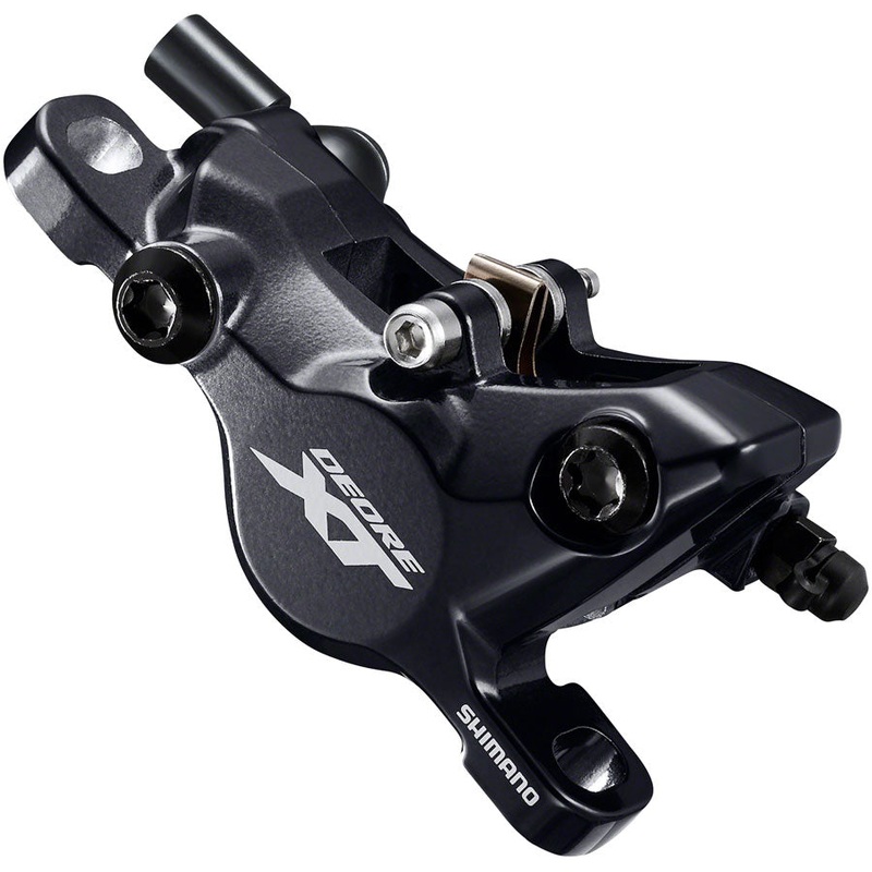 Shimano XT BR-M8100 Disc Brake Caliper – 2-Piston, Post-Mount, Metal Pads with Fins, Black