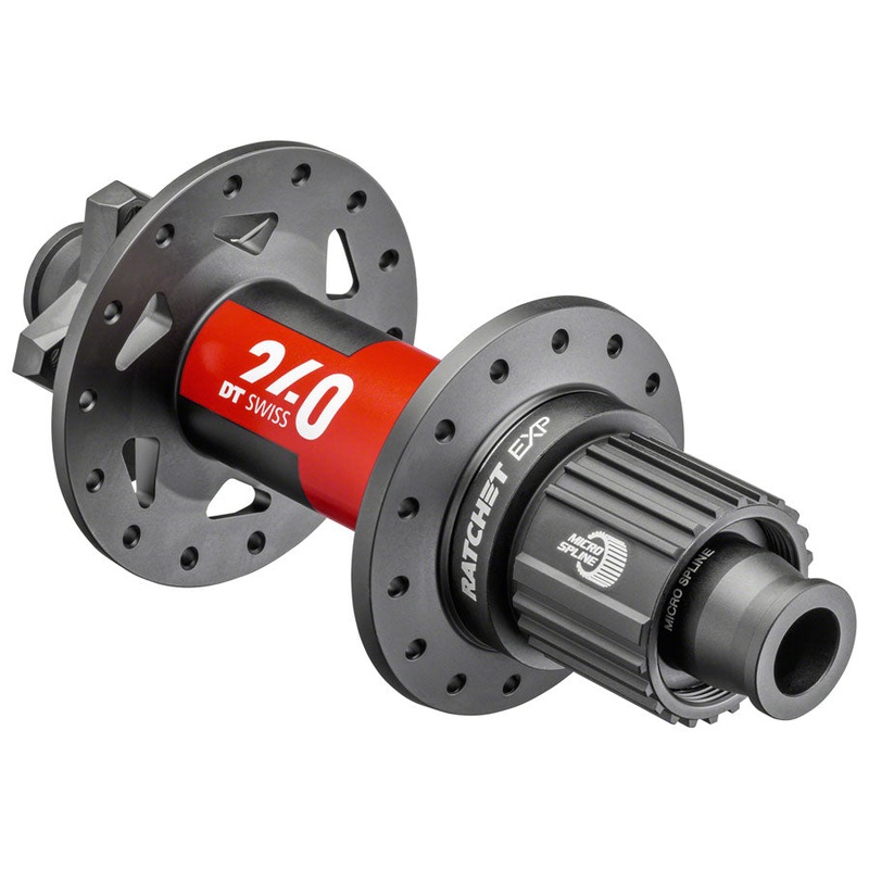 DT Swiss 240 EXP Rear Hub – 12 x 148mm 6-Bolt Micro Spline BLK/Red 28H 54pt