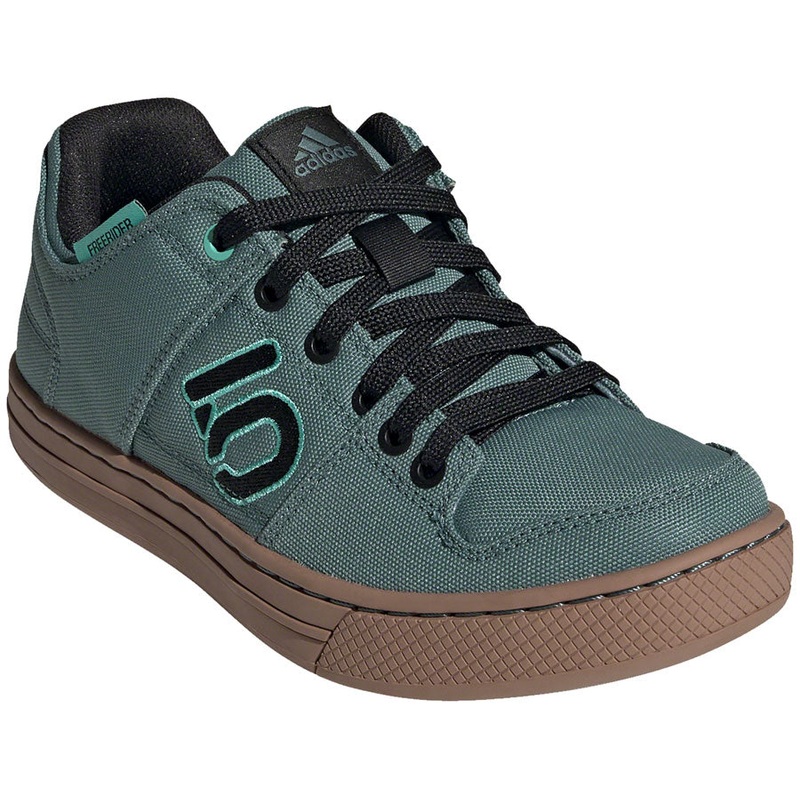 Five Ten Freerider Canvas Flat Shoes – Womens Hazy Emerald/Core BLK/Acid Mint 7.5