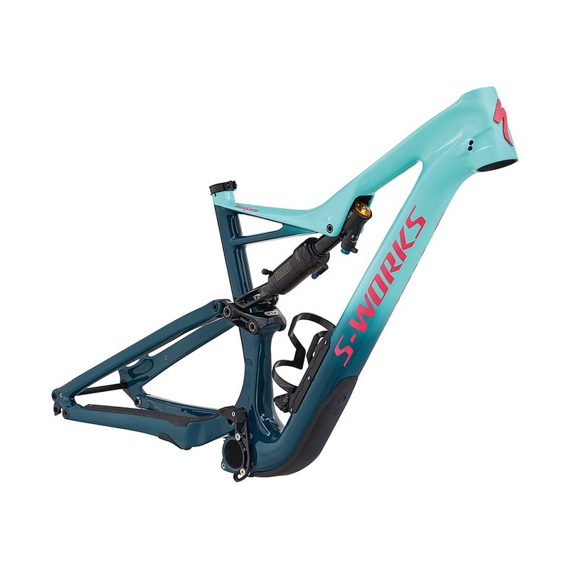 Specialized S-Works Stumpjumper fsr carbon 27.5 frm heritage gloss light turquoise / tropical teal / acid pink clean l