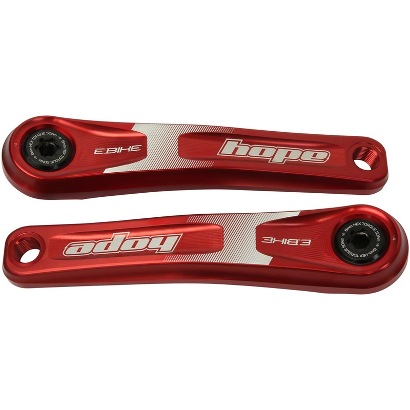 Hope Ebike Crank Arm Set – 155mm, ISIS, Standard Offset, Red