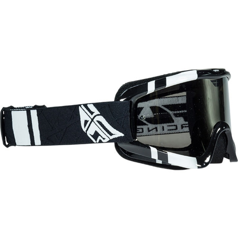 Fly Racing Zone Goggle-Youth-Black/White-Chrome/Smoke Lens