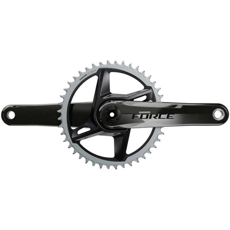 SRAM Force 1 AXS Crankset – 172.5mm 12-Speed 46t 8-Bolt Direct Mount DUB Spindle Interface Gloss Natural Carbon D1