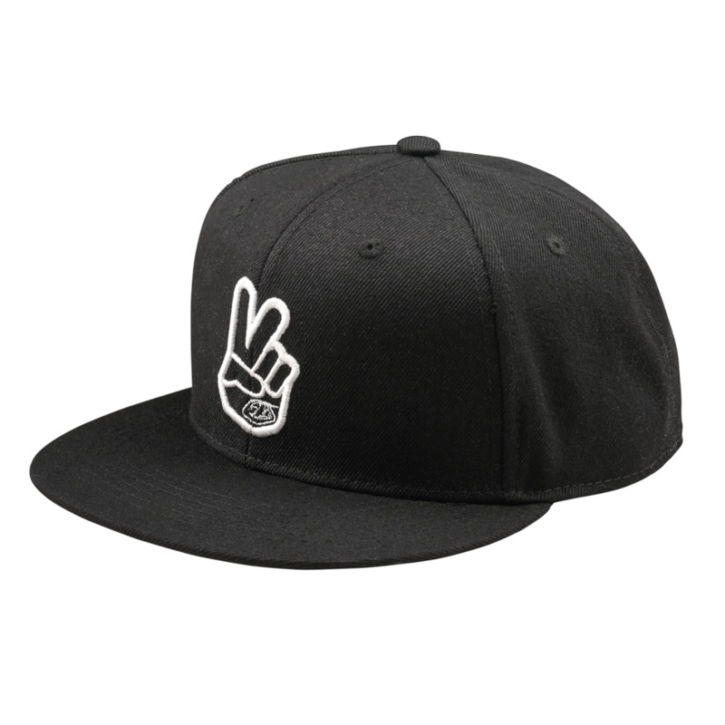 Troy Lee Designs Flat Bill Snapback Hat-OSFM-Peace Black