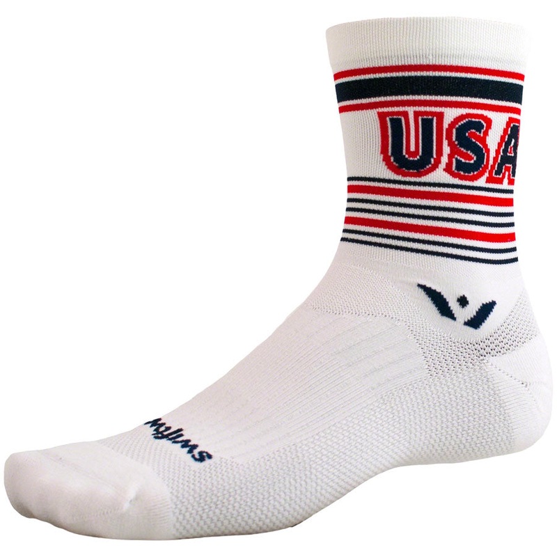 Swiftwick Vision Five Tribute Socks – 5″ USA Retro Large