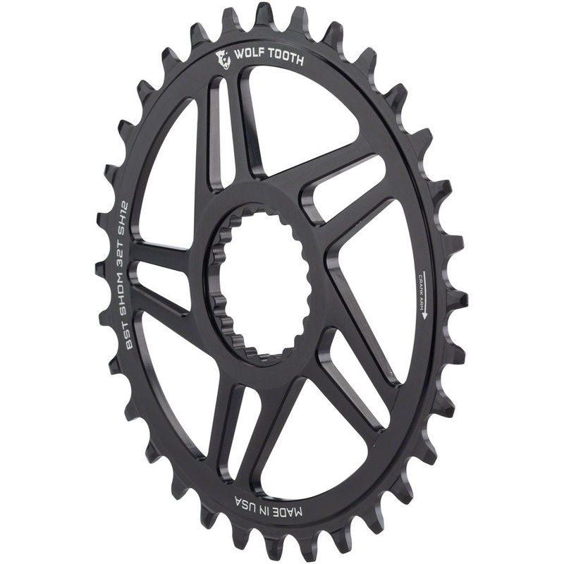Wolf Tooth Direct Mount Chainring – 32t Shimano Direct Mount For Boost Cranks 3mm Offset Requires 12-Speed Hyperglide+ Chain BLK