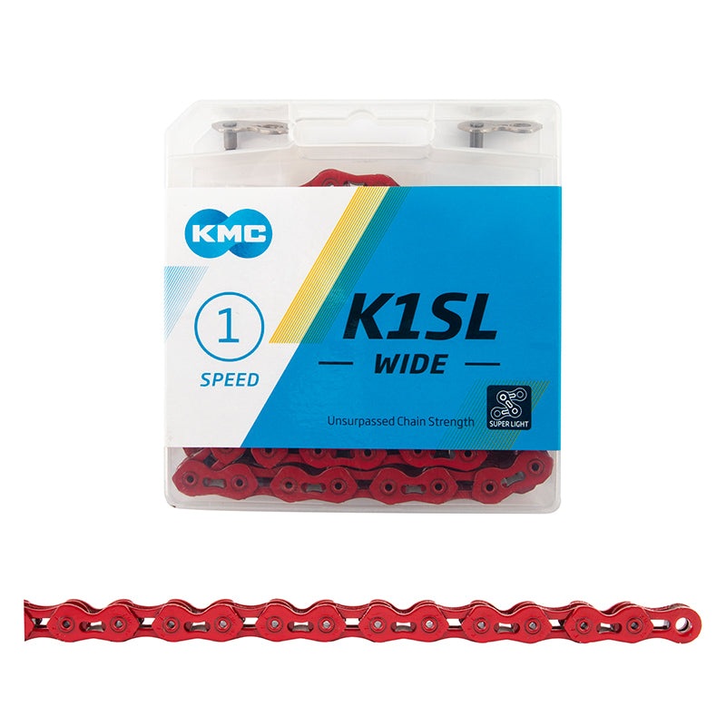 KMC K1SL Wide Chain Speed: 1 1/8 Links: 100 Red