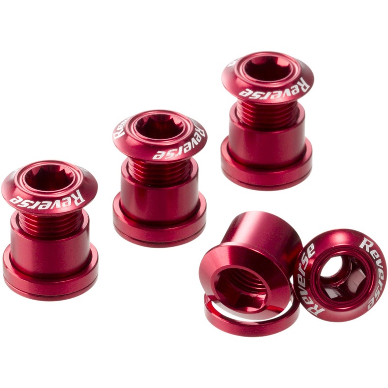 Reverse Chainring Bolt Set 8pc – Red