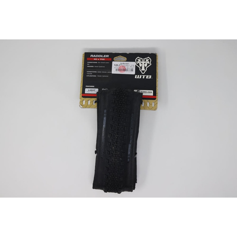 WTB Raddler Tire – 700 x 40, TCS Tubeless, Folding, Black, Light, Fast Rolling, SG2 – CLOSEOUT