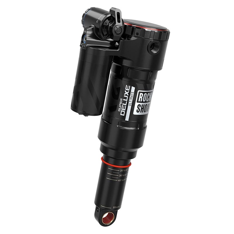 RockShox Super Deluxe Ultimate RC2T Rear shock 165×45 Shaft Eyelet: Trunnion Body Eyelet: Standard Linear 0 Neg/1 Pos Token Linear Reb/LowComp 320lb Threshold