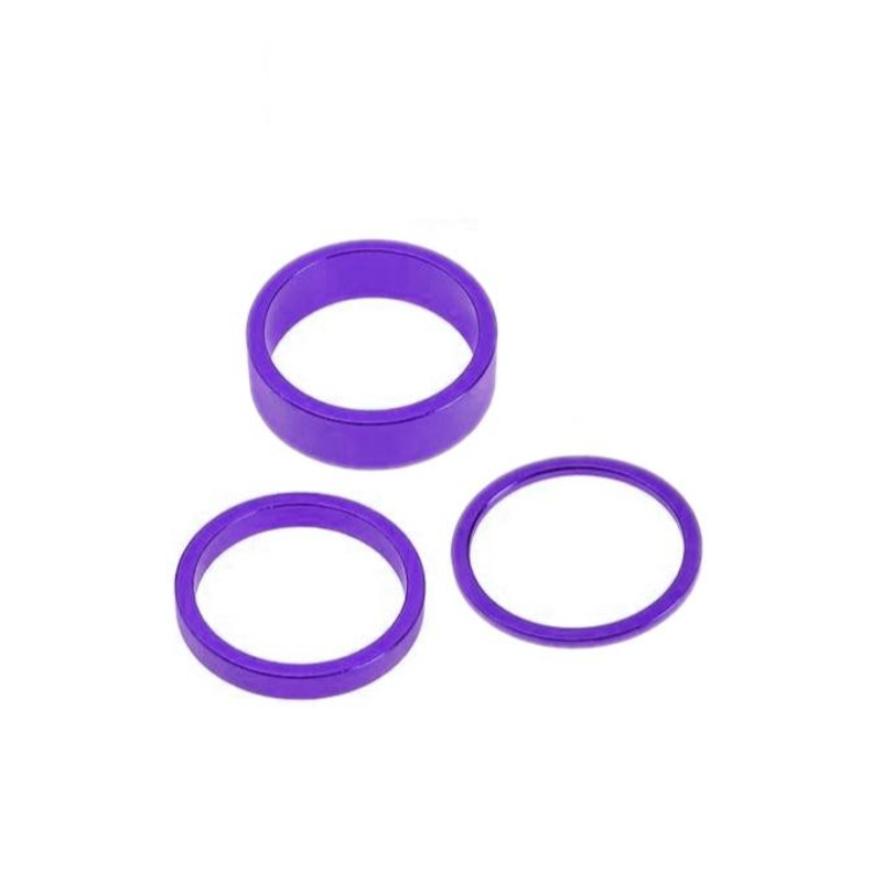 Theory Aluminum Headset Shim/Spacer 3-pc Kit – 1-1/8″ – Purple