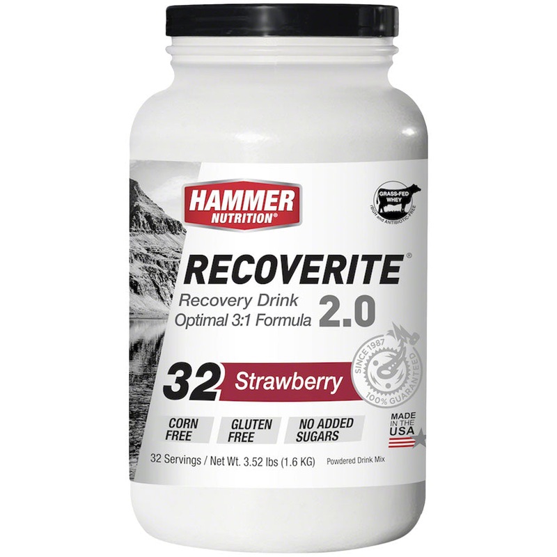 Hammer Nutrition Recoverite 2.0 Recovery Drink – Strawberry, 32 Serving Canister