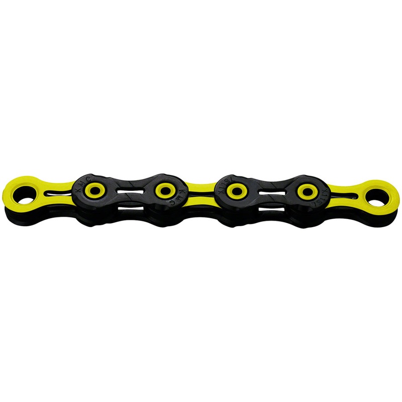 KMC DLC 11 Chain – 11-Speed, 118 Links, Black/Yellow