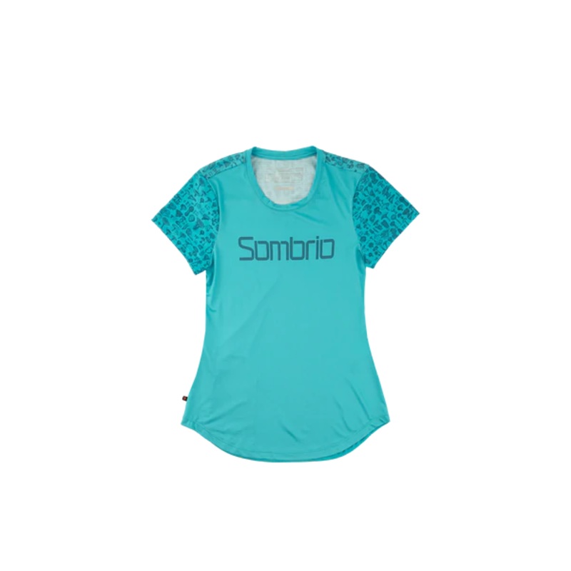 Sombrio Valley 2 Short Sleeve MTB Jersey – Womens – Mushroom Boreal Blue-Skyline Blue