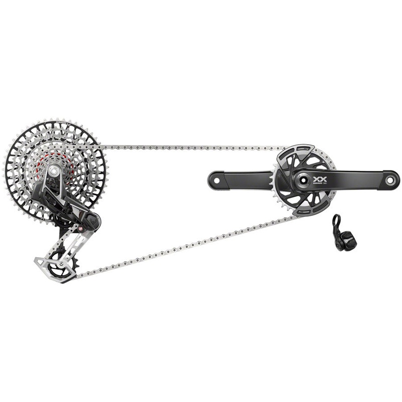 SRAM XX Eagle T-Type AXS Transmission Groupset  165mm Crank, 10-52t Cassette, Lightweight, Durable Carbon Components & Innovative Wireless Shifting