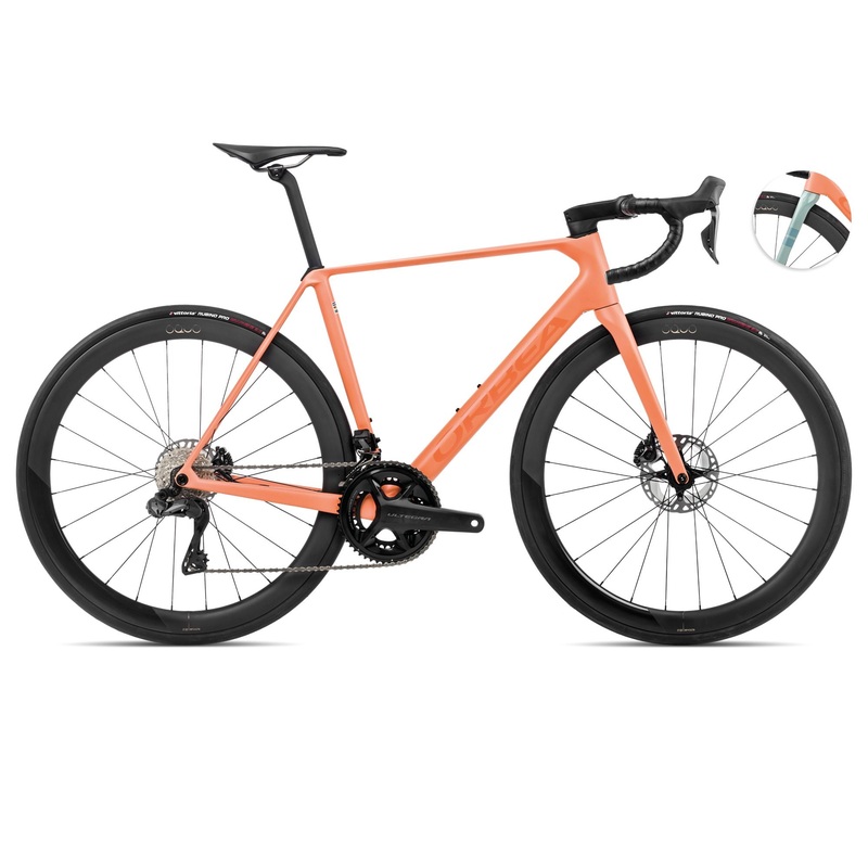 2024 Orbea ORCA M20iLTD Racing Road Bike – 55cm, Orange Cloud (Matte) – Stone Blue (Matte-Gloss)