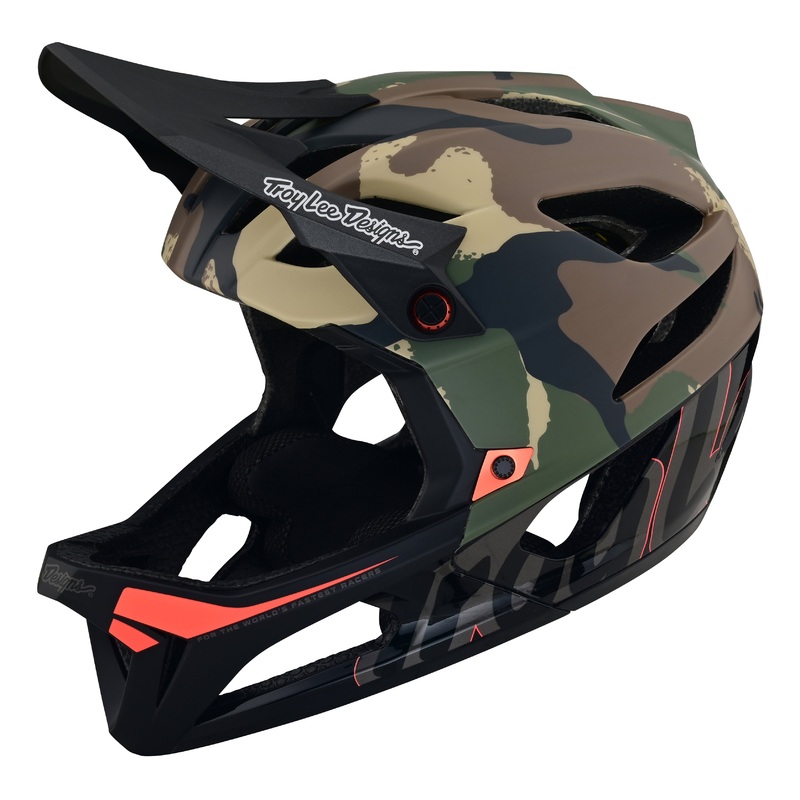 Troy Lee Designs Stage Full Face Helmet with MIPS – Signature Camo – Army Green – 2023