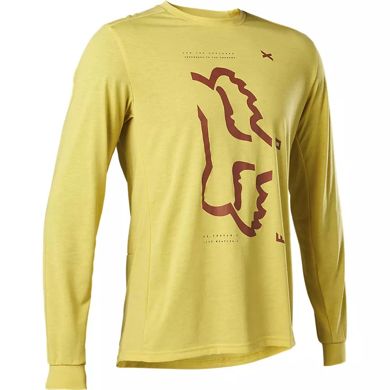Fox Racing Ranger Dri Release Long Sleeve MTB Jersey – Pear Yellow