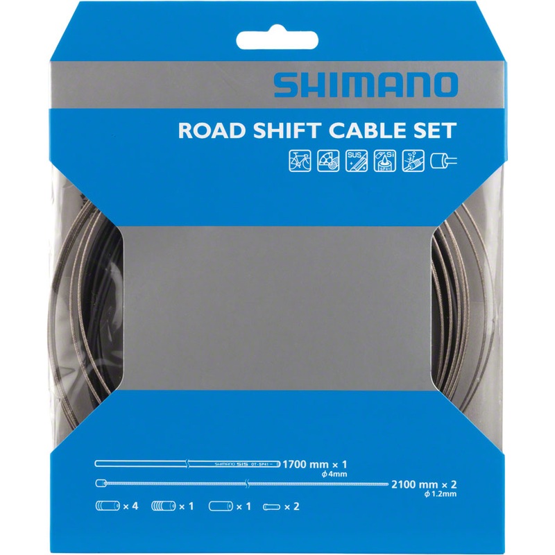 Shimano Road Stainless Derailleur Cable and Housing Set, Black