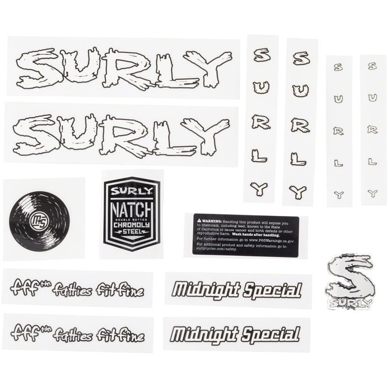 Surly Midnight Special Frame Decal Set – White with Record