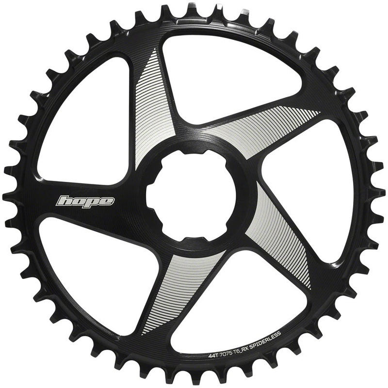 Hope RX Spiderless Chainring – 44t, Hope Direct Mount, Black