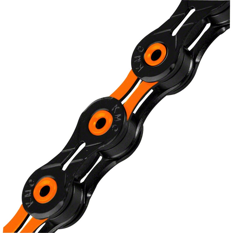 KMC DLC 11 Chain – 11-Speed 118 Links Black/Orange