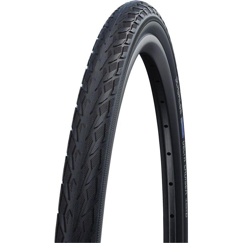 Schwalbe Delta Cruiser Plus Tire – 700 x 35 Clincher Wire Black/Reflective Active Line PunctureGuard Green Compound E-25