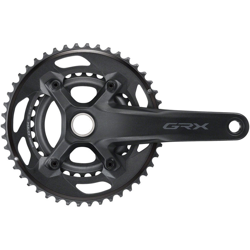 Shimano GRX FC-RX610-2 Crankset – 172.5mm 12-Speed 46/30t 110/80 BCD Hollowtech II Spindle Interface BLK