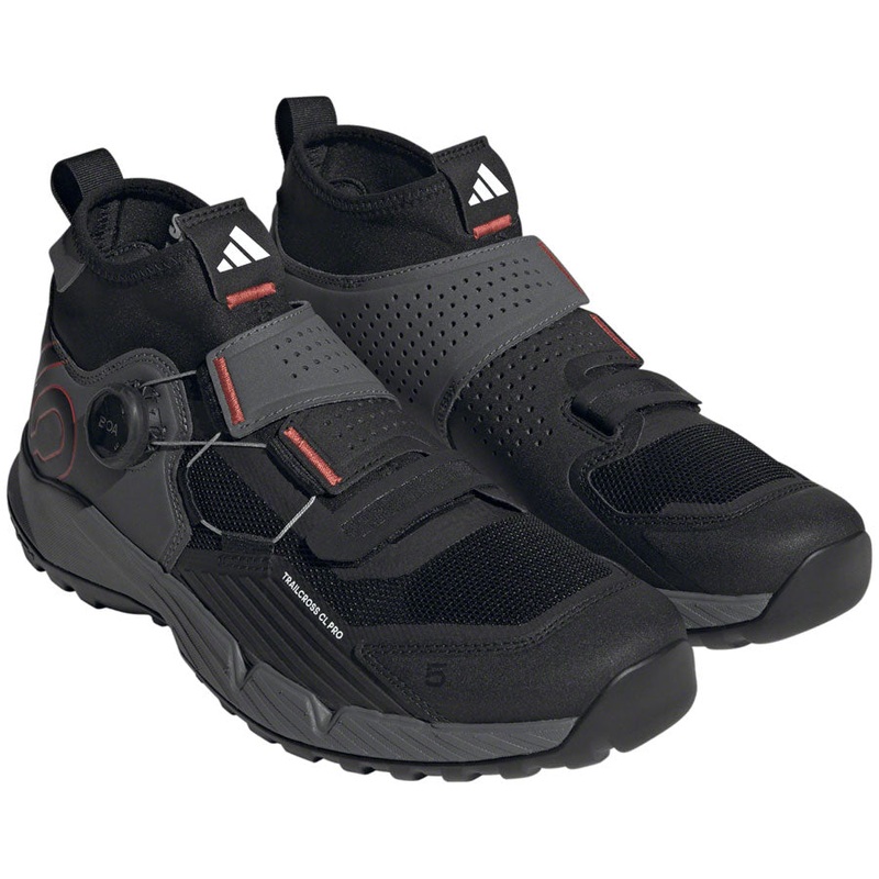Five Ten Trailcross Pro Mountain Clipless Shoes – Mens Gray Five/Core BLK/Red 15