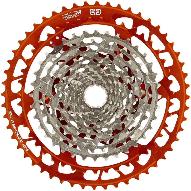 e*thirteen Helix Race Cassette – 12-Speed, 9-52t, Naranja
