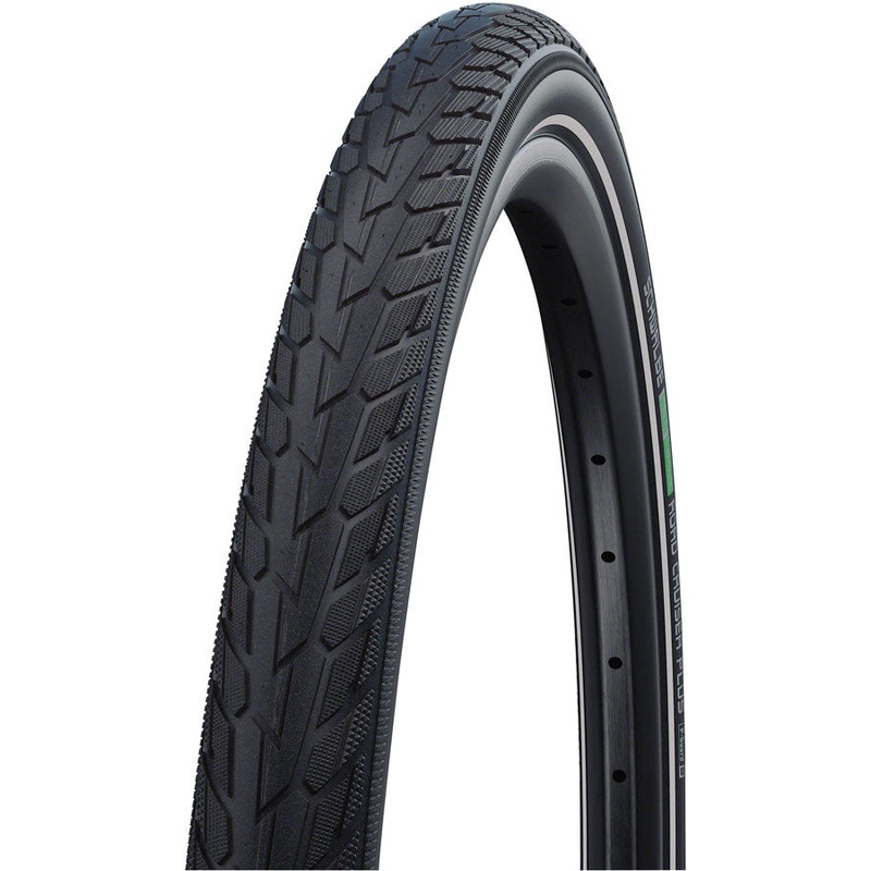 Schwalbe Road Cruiser Plus Tire – 700 x 40, Clincher, Wire, Black/Reflective, Active, Green Compound, PunctureGuard