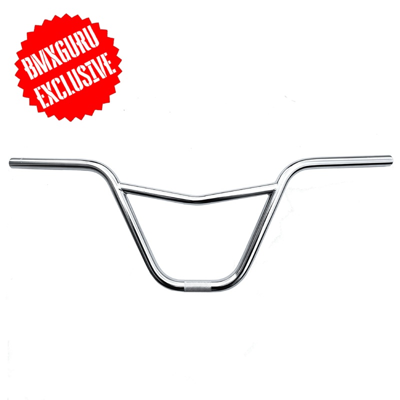 BMXGuru V-Bar 2pc Chromoly BMX Handlebars – 9″ – Chrome