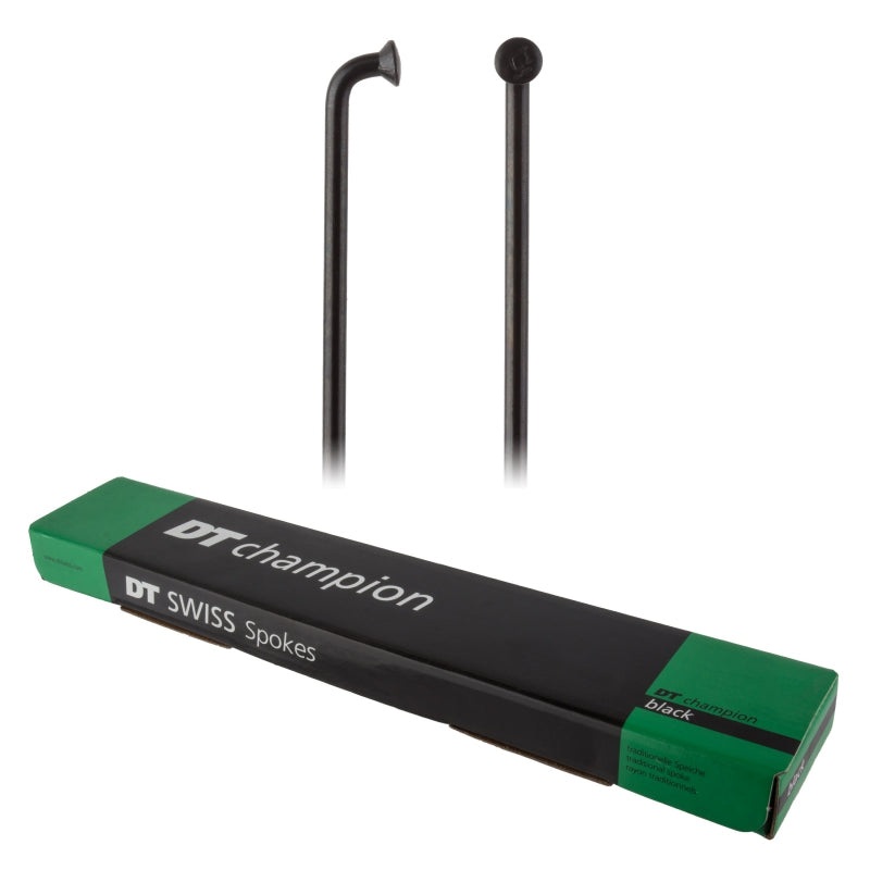 DT Swiss Champion Spoke – 2.34mm 300mm J-Bend Black Each