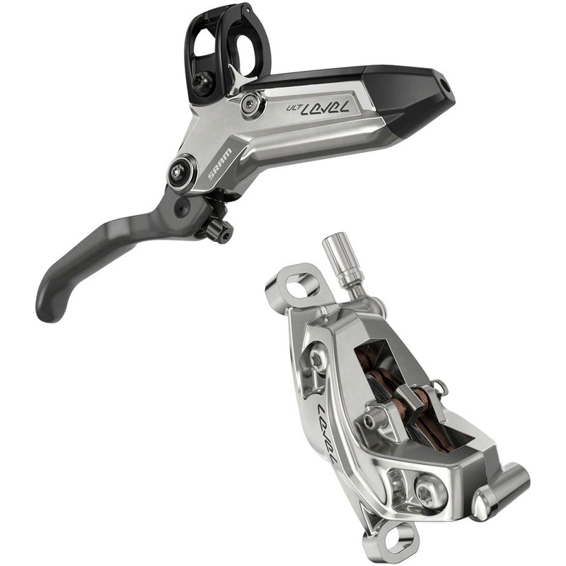 SRAM Level Ultimate Stealth Disc Brake and Lever – Front, Post Mount, 4-Piston, Carbon Lever, Titanium Hardware,