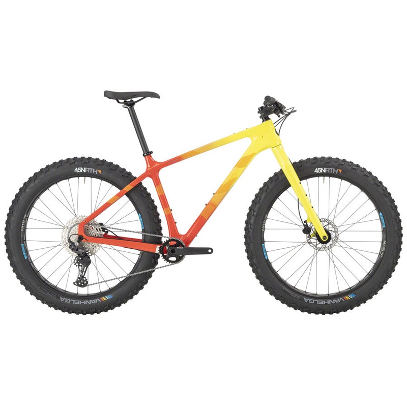 Salsa Beargrease Carbon Deore 11spd Fat Bike – 27.5″ Carbon Orange/YLW Fade Small