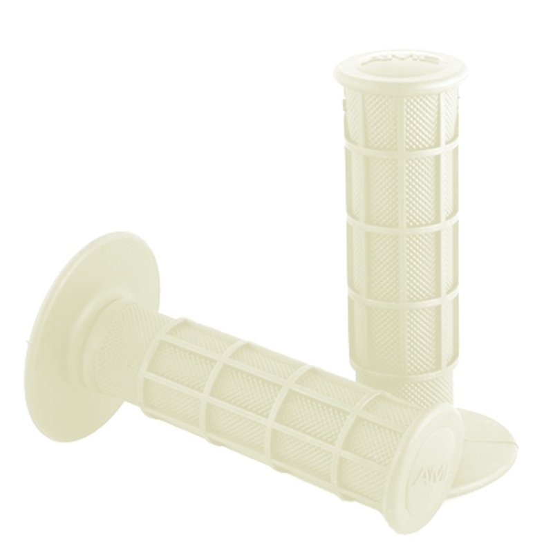 AME Full Waffle BMX Grips – Flanged – White – USA Made