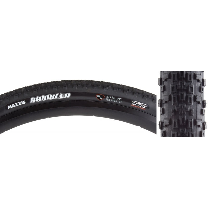 Maxxis Rambler Tire – 700 x 38 Tubeless Folding Black Dual SilkShield