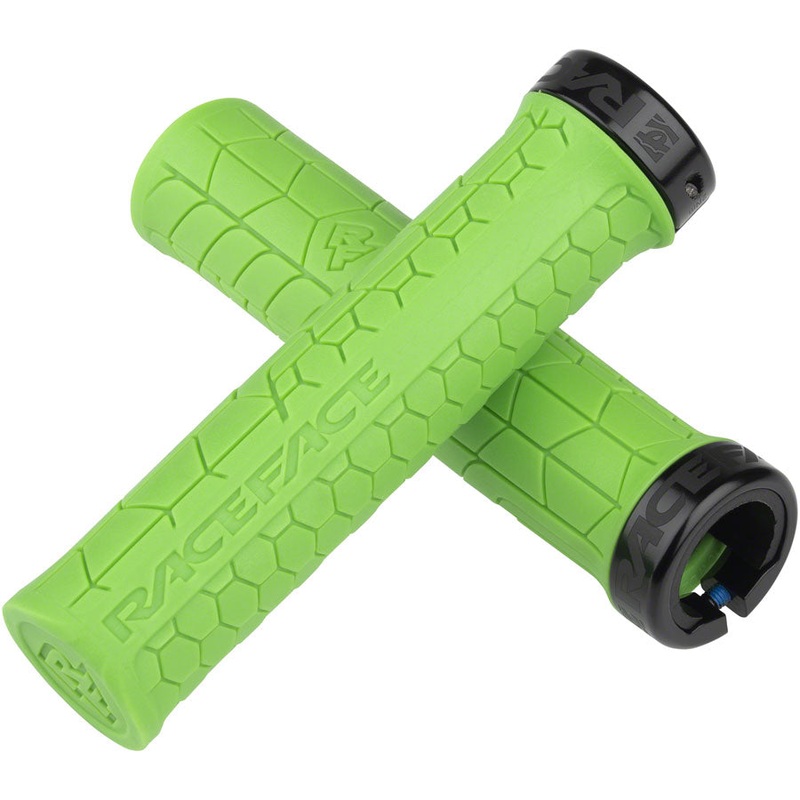 RaceFace Getta Grips – Green, Lock-On, 30mm Low-Profile Grips, Rubber Grips