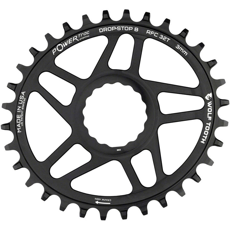 Wolf Tooth Elliptical Direct Mount Chainring – 32t RaceFace/Easton CINCH Direct Mount Drop-Stop B For Boost Cranks 3mm Offset BLK