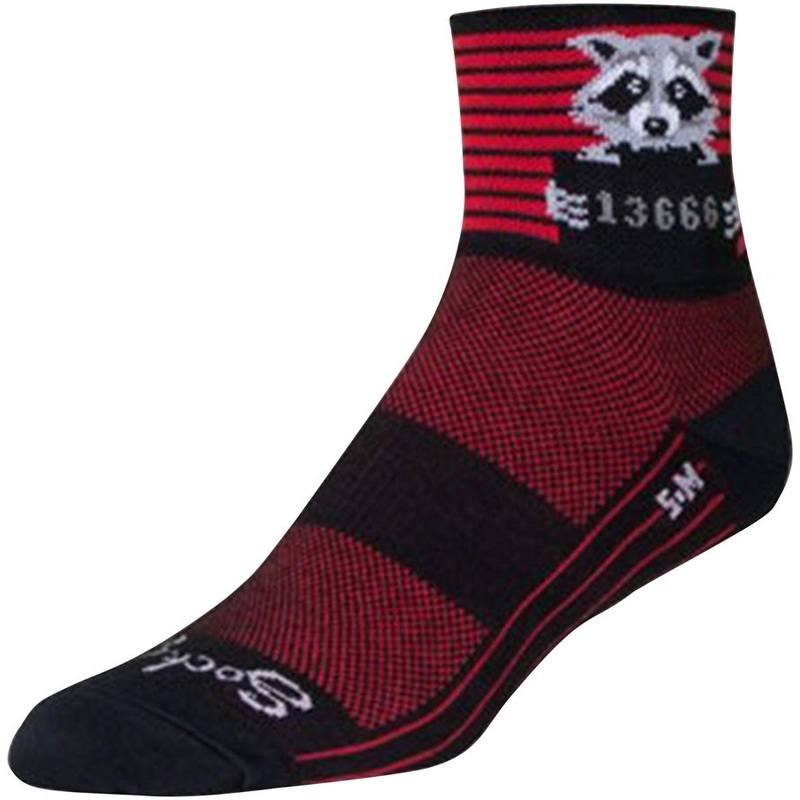 SockGuy Classic Busted Socks – 3″, Black/Red Stripe, Large/X-Large