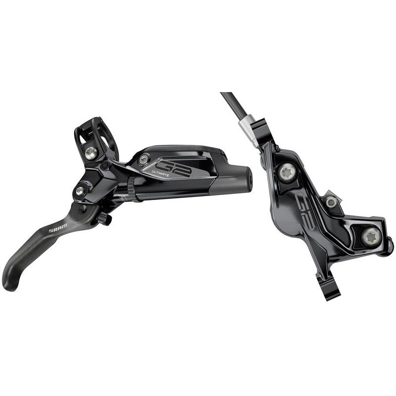 SRAM G2 Ultimate Disc Brake and Lever – Rear, Hydraulic, Post Mount, Carbon Lever, Titanium Hardware, Gloss Black, A2