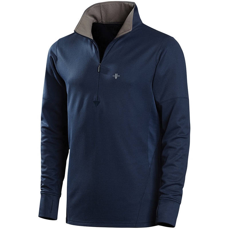 Vargo Mens Ls Quarter Zip Bedrock Mens Ls Zip Bedrock Blue Med Clothing