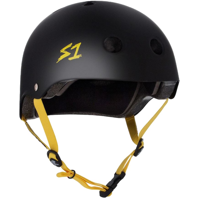 S1 Lifer Helmet – Black Matte w/ Yellow Straps